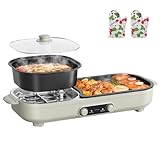 Hot Pot Electric with Grill - Korean BBQ Grill Indoor and Shabu Shabu Pot, Removable Hotpot Pot & KBBQ Grill,- Non-Stick, Adjustable Temperature,...