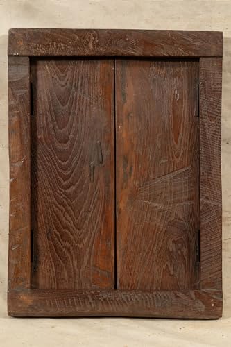 Biscottini Innentür Fenster L 44,5 x T 6,5 x H 59,5 cm - Holztür - Türen für Innen und Außen - Wohnkultur