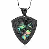 constantlife Guitar Pick Urn Necklace for Women Men Triangular Pick Flower Pendant Cremation Jewelry for Ashes Musical Mini Locket for Loss of Loved Guitarist Keepsake Memorial Gift (Black)