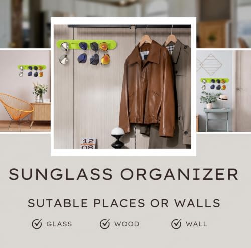 Image of Sunglasses Organizer, Wall Glasses Holder, Acrylic Sunglasses Display, Eyeglass Organizer for Multiple Glasses for Office & Home Decor, Unique Gifts for Husband, Women & Girls