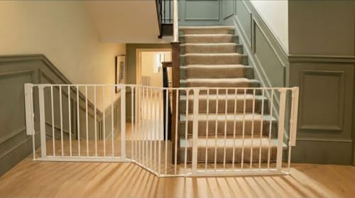 Image of Safetots Two Door Multi Panel Stair Gate, White, Up to 174cm