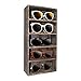 Ikee Design Wandmontierter Holz-Brillenhalter zur Montage, 5 Ablagen, Sonnenbrillen, Brillen, Vitrinen, Zubehör, Sonnenbrillenhalter für die Wand, 19,1 cm B x 8,9 cm T x 39,5 cm H, coffee