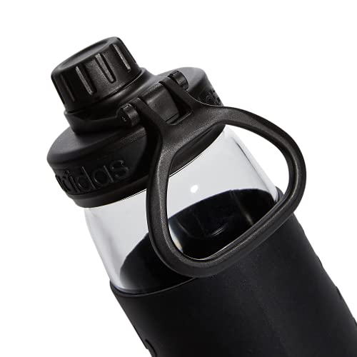 Adidas 720 Ml (24 Oz) Squad Refillable Glass Water Bottle, Black, One Size #TOP2