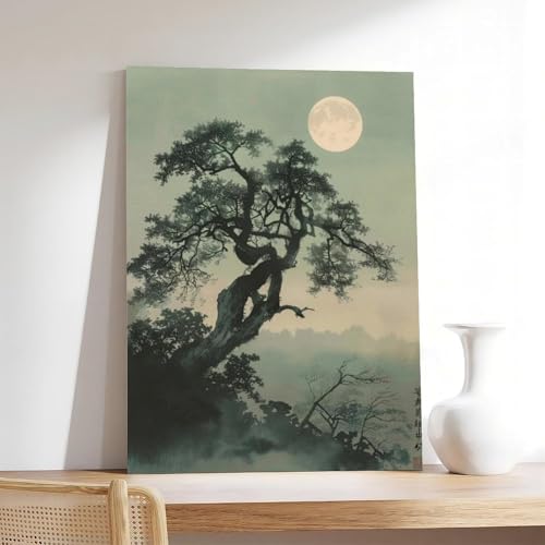 Toile Koson Ohara style nature pour reveiller un mur blanc de salon
