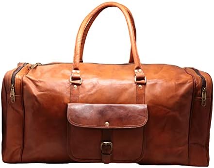 Jaald 26" Large Leather Duffle Bag Travel Carry-on Luggage overnight Gym weekender bag