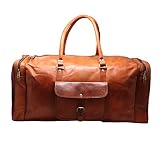 Jaald 26" Large Leather Duffle Bag Travel Carry-on Luggage overnight Gym weekender bag