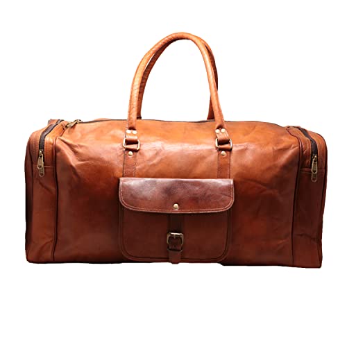 Jaald 26" Large Leather Duffle Bag Travel Carry-On Luggage Overnight Gym Weekender Bag #TOP3