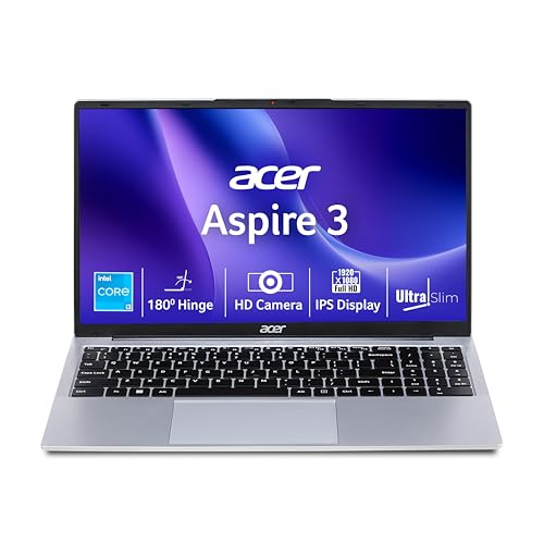 Acer Aspire 3 12th Gen Intel Core i3-1215U Premium Laptop (16GB RAM/512GB SSD/Windows 11 Home) A325-51,15.6' Full HD IPS Display, 54Whr Battery, Silver,...