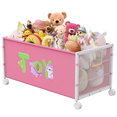 AIJIAMEIER 120L Kids Extra Large Toy Box with Wheels &