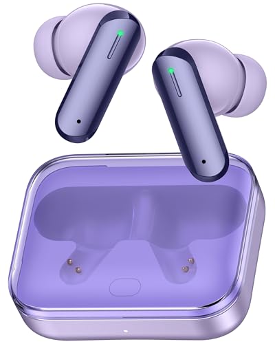 Image of Vaku Luxos BOOMX Wireless Earbuds Bluetooth 5.4 TWS Headphones 60H Playback Bass Stereo 13mm Drivers Gaming Low Latency HD Calls Touch Control Fast Charging IPX Waterproof- Light Purple