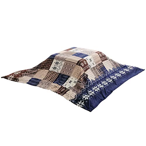 こたつ布団 上掛け カバー 正方形 約195×195cm ネイビー (#5545569) 撥水 はっ水...