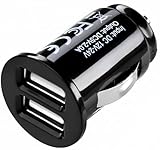 Fast USB Car Charger Dual Port Car Adapter 12V/24V Cigarette Lighter Socket Charging Plug Compatible with i-Phone, Samsung and Android phones (Pack of 1)