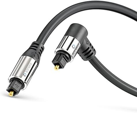 sonero® Premium optyczny kabel Toslink 2,00 m, pozłacane styki, 2 x wtyczka 90°, obracany o 360°, czarny