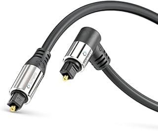 sonero® Premium optyczny kabel Toslink 2,00 m, pozłacane styki, 2 x wtyczka 90°, obracany o 360°, czarny