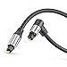 Produktbild sonero® Premium optisches Toslink Kabel, 15,0m, vergoldete Kontakte, 1 x 90° Stecker, 360° drehbar, schwarz