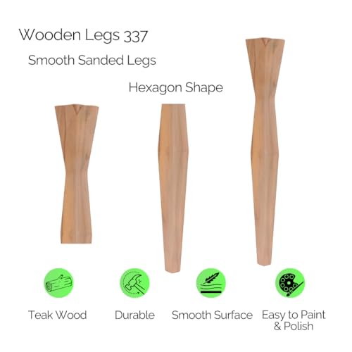 Image of Wooden Legs for Furniture 18 inch | Wooden Legs for Table, Sofa, Furniture | Wooden Leg - Sanded Finish (18 inch)
