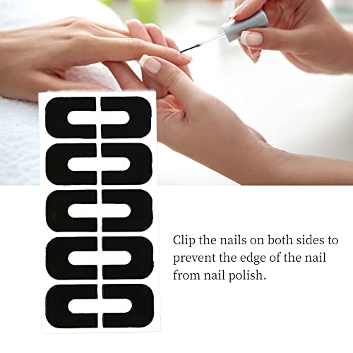 Nail Sticker, Nail Art Barrier Protector, Glue Nail Art Polish Uv Gel Palisade Pour-Proof Nail Polish Adhesive For 10-Piece Professional Manicure Protective Cover (Black) #TOP1