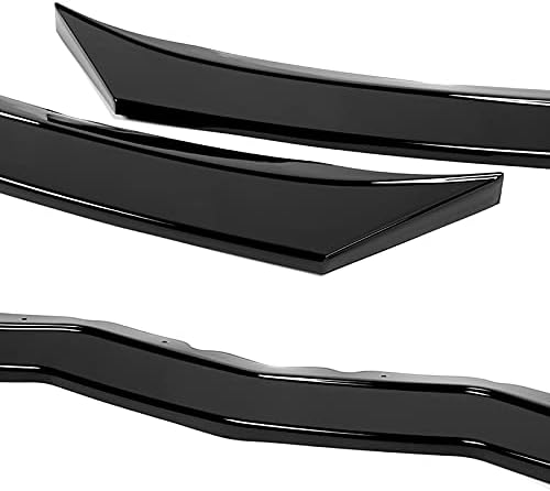 Stay-Tuned, 9PCS ABS Stage 2 Front Bumper Lip Spoiler Body Kit + Universal 86" x 4" Side Skirts, Compatible with 2014-2019 Chevy Corvette C7, Exterior Accessory (Painted Black)