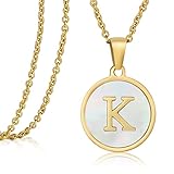 Collares con inicial en capas de oro de 18 quilates,