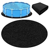 FARYODI Base redonda para piscina de 366 cm, resistente sin costuras, lona de suelo precortada para piscinas de pie y jacuzzis (460 cm)