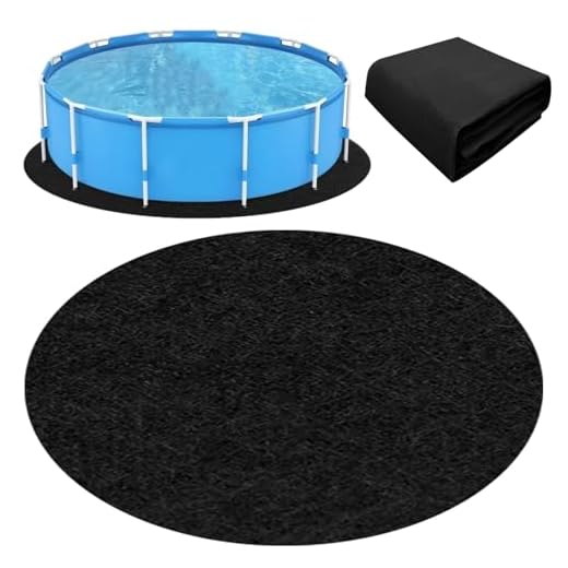 FARYODI Poolunterlage Rund 370 cm, Pools Bodenplane, Robust Nahtlos Poolunterlage, Vorgeschnittene Bodenplane für Aufstellpools & Whirlpools (370CM)