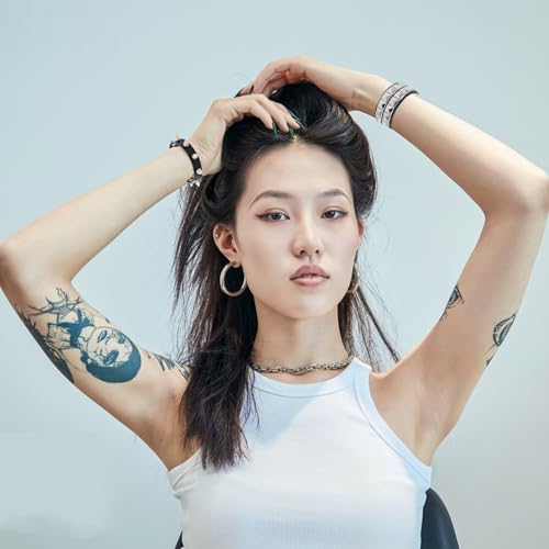 4 Pcs Leather Punk Bracelet Goth Accessory for Women Men 80s Costumes Accessories Studded Gothic Rock Bracelet Cuff4