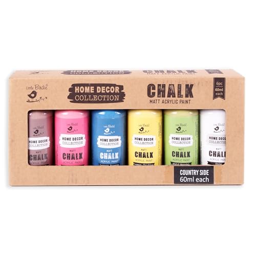 Little Birdie Chalk Paint Set - Matte Acrylic Painting Supplies for DIY Crafts, Furniture, Indoor Outdoor - Multisurface, Non Toxic, 60mL Bottles, Country Side