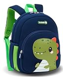 PROTAURI Mochila Infantil Niño 2-5 Años 10.8L, Azul Oscuro Dino