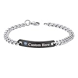 【Matériel et Taille】Bracelet homme en acier inoxydable 316L. Sans nickel, anti-allergique. Naturellement aseptique pour protéger la peau sensible.Faite avec des matériaux de haute qualité pour durer toute une vie et fabriquées à la main avec amour.Taille 22 cm.