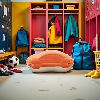 HDouii Brillenetui für Kinder und Damen, mit Reißverschluss, Hartschale, Cartoon-Design, Orange