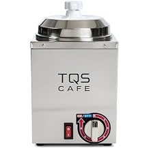 Nacho Cheese Dispenser & Hot Fudge Dispenser, 2.6 Qt Commercial Stainless Steel Sauce Warmer with Pump and Adjustable Temperature Control for Concession Stands Cafes Restaurants 110V - TQS Cafe