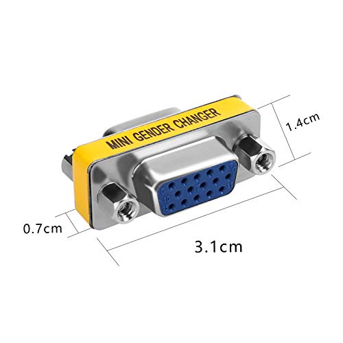 Enuoda Vga Coupler 2 Pack Vga Svga Connector 15 Pin Female To Female Mini Gender Changer Adapter #TOP1