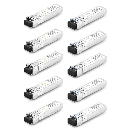 Image of 5 Pair of 10G BiDi SFP+ Transceiver, 10GBase-BIDI 1270nm /1330nm SMF, up to 60km, Compatible with Cisco, Ubiquiti, D-Link, Supermicro, Netgear and Other Open Switches