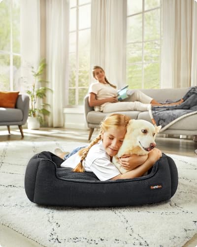 Hundebett Feandrea in Leinenoptik für mittelgroße Hunde