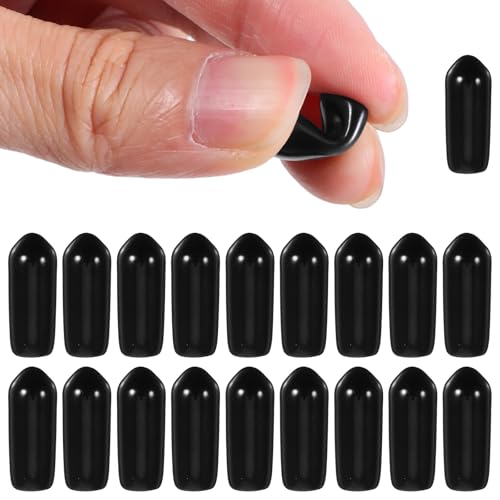 MOBUTOFU 250Pcs Black PVC Pegboard Hook Safety Covers 5Mm Inner Diameter Flexible Screw Thread Protectors for Industrial Pegboard Hooks and DIY Hanging Tools
