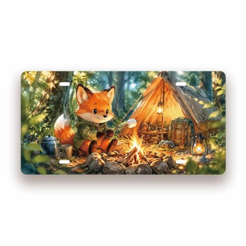 FOREST CAMPFIRE SPACE Metal Tin Sign License Plate Bar Cafe Garage Cave Home Room Wall Bathroom Farmhouse Garden Porch Patio Decor, 12 x 6 Inch