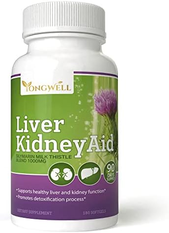 Liver Kidney Aid, Herbal Based Ingredients Supports Liver and Kidney Health, 90 Days Supply (180 Softgels)