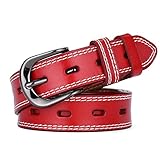 ✿ 100% Cuero ZHSH Cinturón de Piel Auténtica para Mujer, Pantalones Vaqueros, Cinturón de Cintura de Vestir Informal a la Moda con Pasador Sólido/Hebilla Hueca (B1)