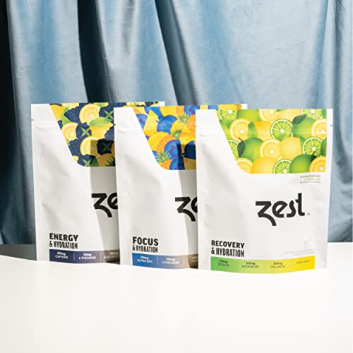 Zest Hydration Electrolyte Powder - Variety Pack - Mix W/Water - 42 Travel Packets - Low Sugar Supplement - Recovery, Energy, & Focus Drink - Iv Pillars Of Liquid Rehydration Incl Salt & Potassium #TOP1