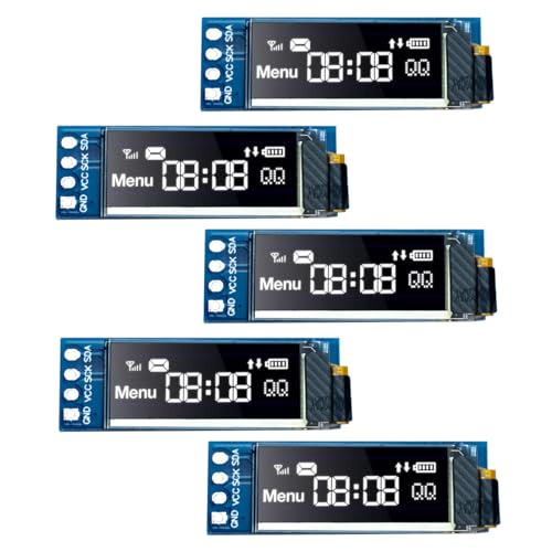 5 PCs 0,91 Zoll I2C OLED Display Module IIC OLED -Bildschirm Treiber DC 3,3 V ~ 5V kompatibel mit Arduino...
