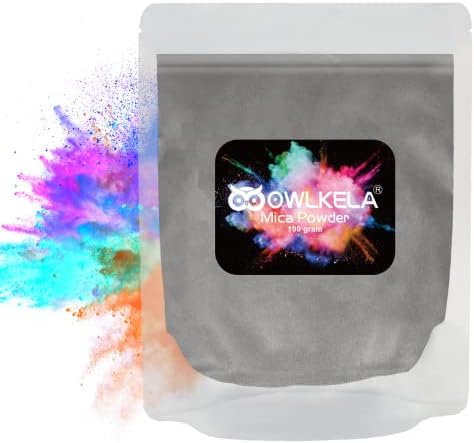 OWLKELA 100g (3.5 oz) Glitter Mica Powder - Pigment Cosmetic Epoxy Resin Dye for Soap/Candle Making, Epoxy Resin Art, Acrylic Nail Paint, Bath Bombs, Fine Arts, Lip Gloss - 10 Color Available - Red