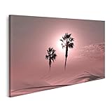 Format : 80 x 40 cm Image sur toile Palmiers Silhouette Coucher de soleil Africain pour salon, chambre à coucher, cuisine, maison, bureau, peinture murale GKZF-1Kx