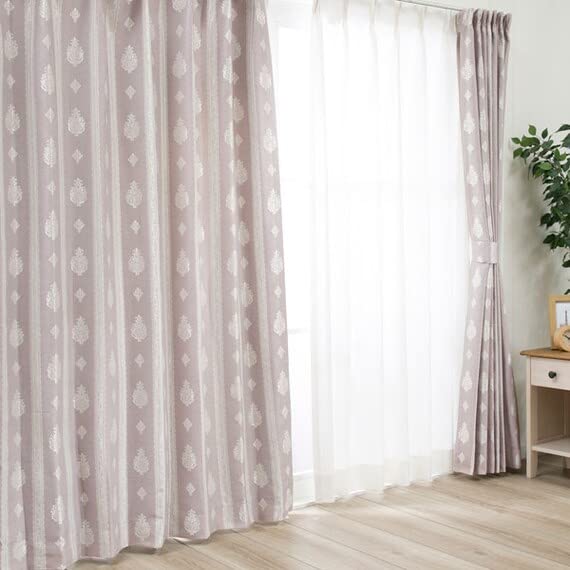 Amazon｜ニトリ(NITORI) 裏地付き遮光2級・遮熱カーテン カンナ ローズ