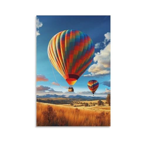 Affiche décorative montgolfière sur toile de qualité supérieure