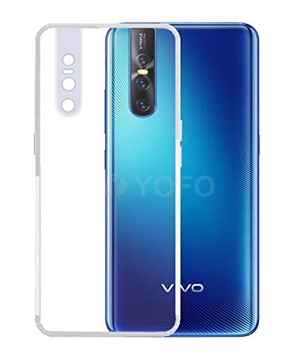 Image of Soft Flexible Silicone Back Cover Compatible with Vivo V15 Pro, Transparent Case