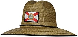 Hook & Tackle Men's Florida Lifeguard Fishing Stretch Fit Straw Hat Natural Medium/Large