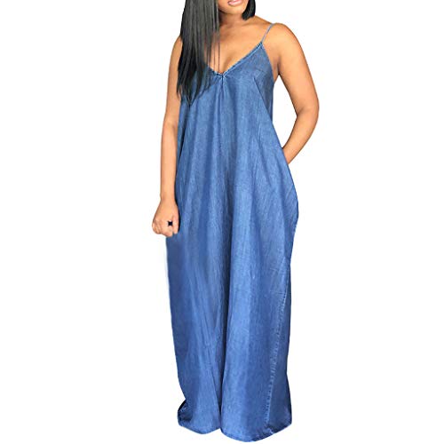 Women's Long Sleeve Blouse Dress Denim Shirt Dresses Button Down Chambray Cotton Tops with Pockets Blue