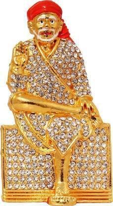 Shree Sai Traders Lord Sai Baba Shirdi Shri Sai Nath Idol - Gold Plated Handicraft Decorative Home