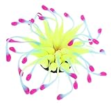 UPKOCH Decoración de Acuario Coral Sintético de Silicona Luminosa Amarilla Planta Acuática Artificial Brillante para Peceras Paisaje de Tanque Luminoso sin Mantenimiento Segura para