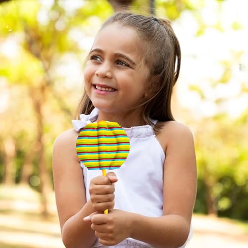 Image of Mgat Shop Spinning Candy Flower Toy for Kids - Lollipop Shaped Hand Spinner - Twisting and Rotating Colorful Flower - Stress Buster Gift for Creative - Color As Per Stock